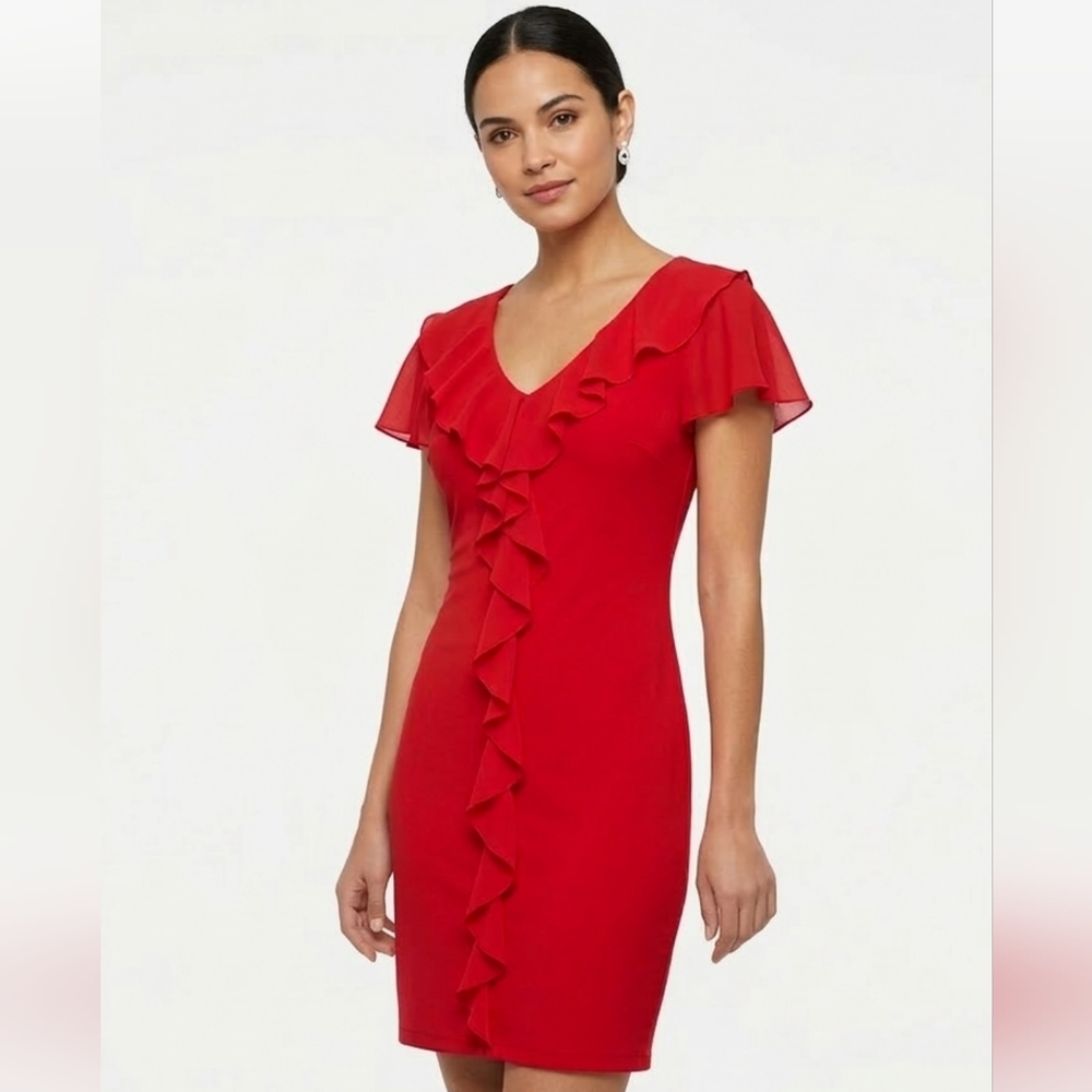 PRETTY Ruffle Red Dress, YES ❤️ - Picture 11 of 11